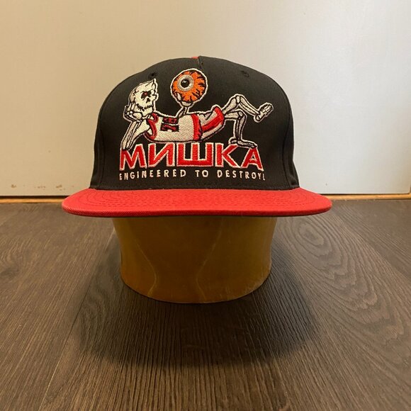 Mishka Men's Hat Black Red Starter Snapback Eyeball Baseball Streetwear MNWKA - Picture 1 of 12